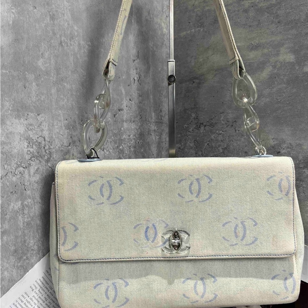 Chanel Blue CC Classic Flap Lucite Link Bag